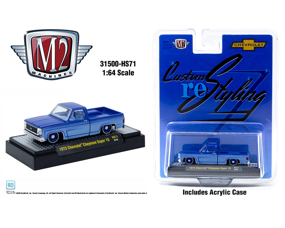 M2 Machines 1973 Chevrolet Cheyenne Super 10 Custom ReStyling Blue HS71 Hobby Exclusive