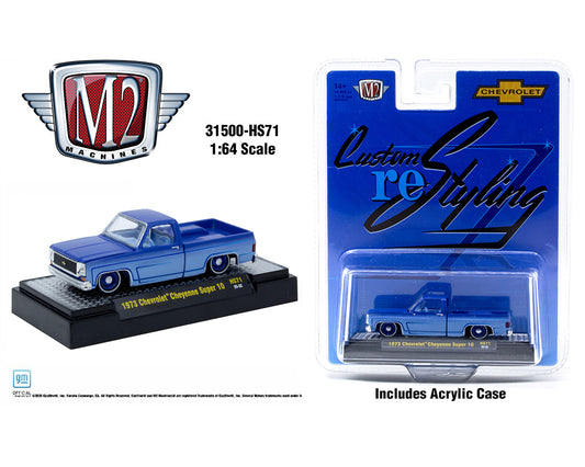 M2 Machines 1973 Chevrolet Cheyenne Super 10 Custom ReStyling Blue HS71 Hobby Exclusive