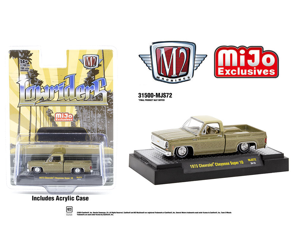 M2 Machines Lowriders 1973 Chevrolet Cheyenne Super 10 Gold Pickup Truck MJS72 24-13