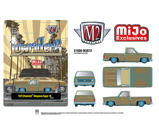 M2 Machines 1:64 1973 Chevrolet Cheyenne Super 10 Pickup Truck Lowriders Limited Edition Gold Mijo Exclusives Preorder