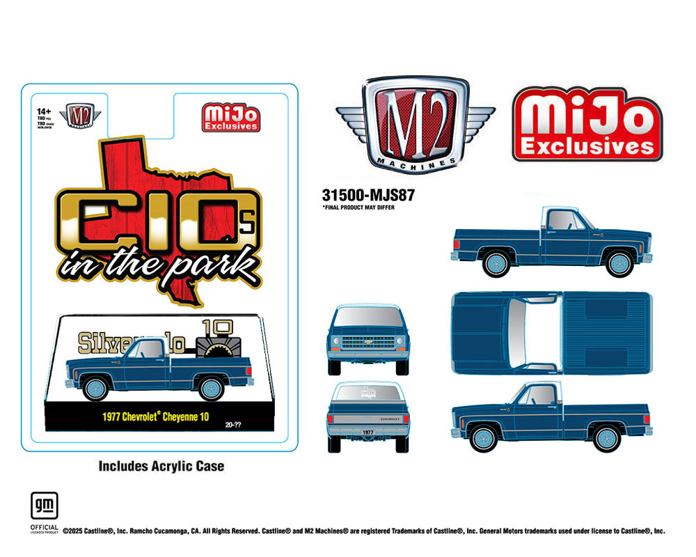 M2 Machines 1977 Chevrolet Cheyenne 10 C10s In The Park Blue MJS87 Preorder