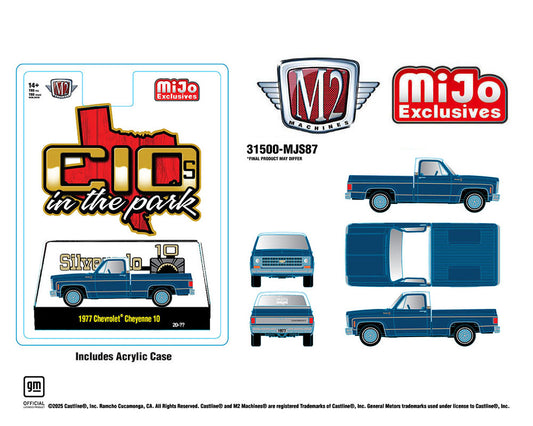 M2 Machines 1977 Chevrolet Cheyenne 10 C10s In The Park Blue MJS87 Preorder