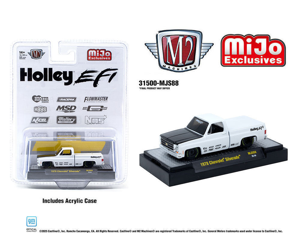 M2 Machines 1978 Chevrolet Silverado Holley EFI Custom White MJS88