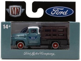 M2 Machines Auto-Thentics Blue/Green 1956 Ford F-100 Stake Bed Truck R95 24-116