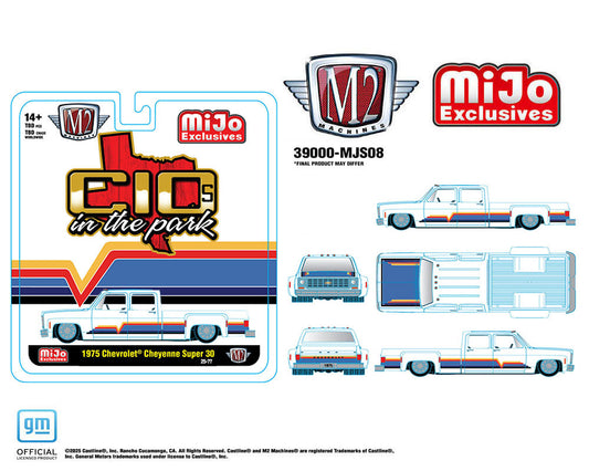 M2 Machines 1975 Chevrolet Cheyenne Super 30 Dually C10s In The Park White MJS08 Preorder