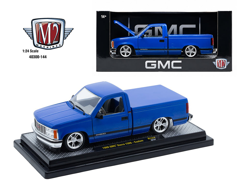 M2 Machines 1:24 Scale Blue 1988 GMC Sierra 1500 Custom R144 26-21