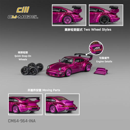 CM Model Porsche 964 Widebody Metallic Purple Indonesia Exclusive