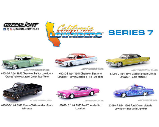 Greenlight 1:64 California Lowriders Series 7 Assortment Set of 6 Preorder