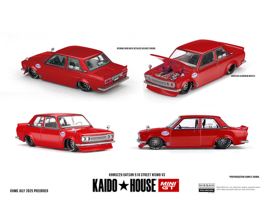 Kaido House Datsun 510 Street Nismo V3 Red KHMG229 Preorder