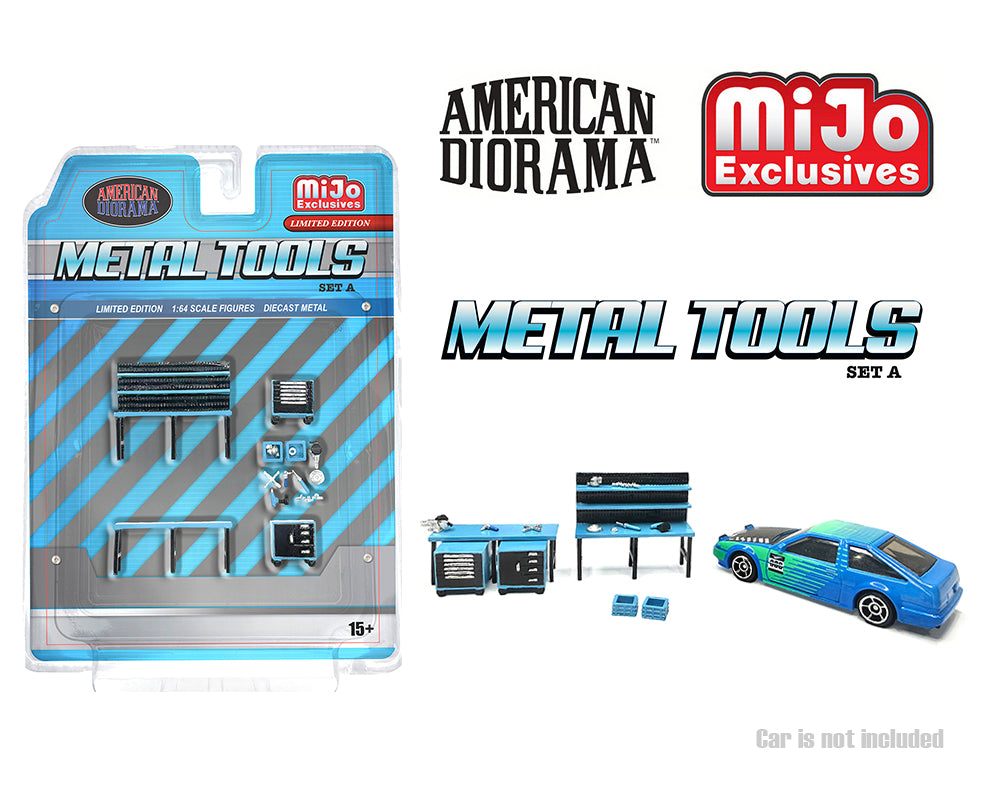 American Diorama 1:64 Metal Tools Set A Blue Mijo Exclusives