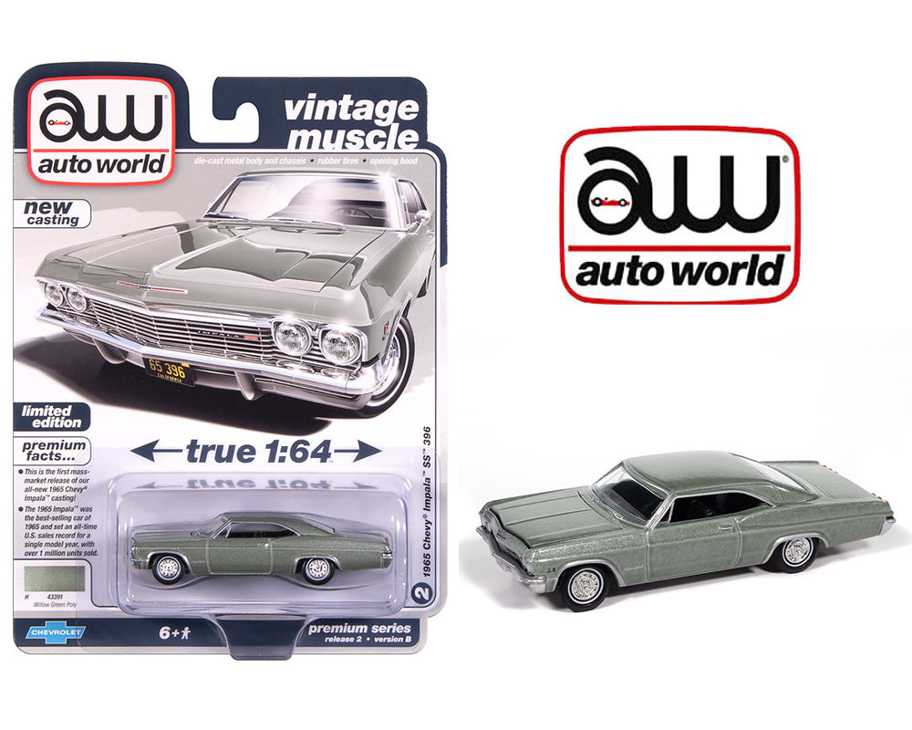 Auto World 2025 Premium Release 2 Version B 1965 Chevrolet Impala SS Willow Green