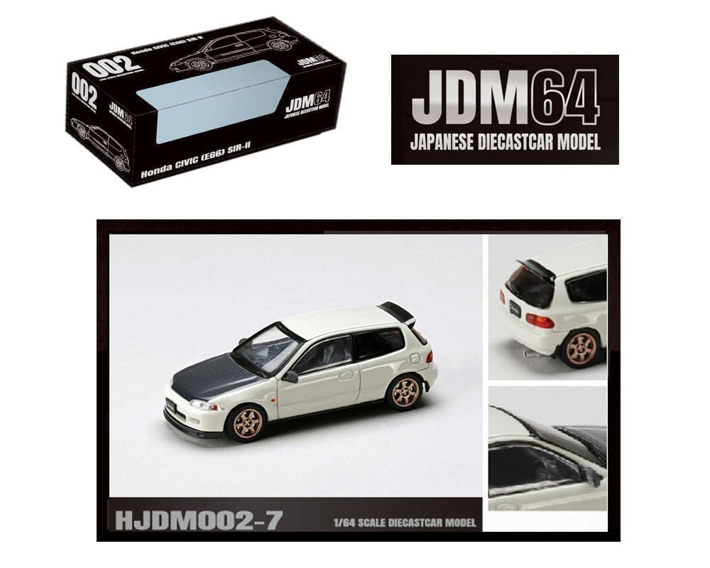 Hobby Japan JDM64 Honda Civic (EG6) SIR-II – Frost White Carbon Hood