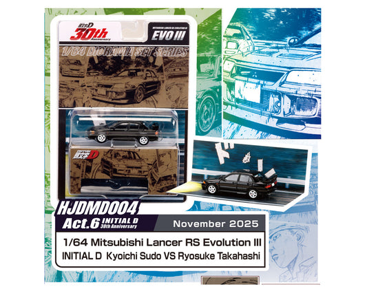 Hobby Japan JDM64 Initial D 30th Anniversary Mitsubishi Lancer RS Evolution III / INITIAL D Kyoichi Sudo VS Ryosuke Takahashi Preorder
