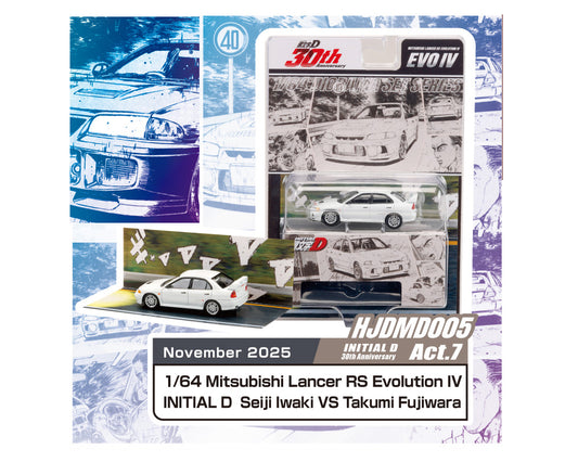 Hobby Japan JDM64 Initial D 30th Anniversary Mitsubishi Lancer RS Evolution IV / INITIAL D Seiji Iwaki VS Takumi Fujiwara Preorder