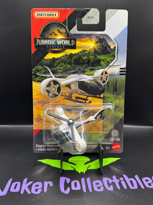 Matchbox 2025 Jurassic World Rebirth Rapid Rescue Copter