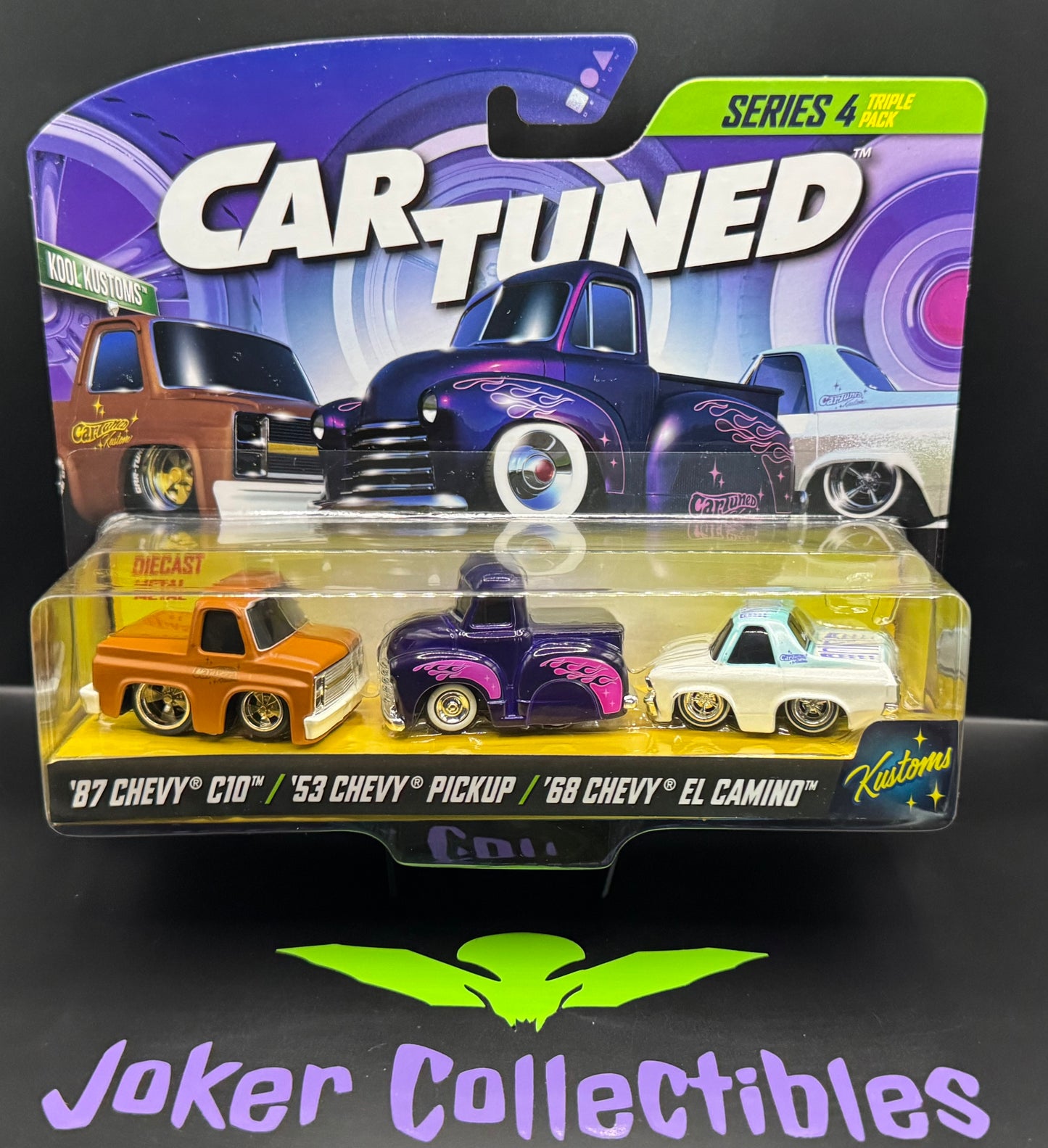 CarTuned 3-Pack Series 4 Kool Kustoms '87 Chevy C10 '53 Chevy Pickup & '68 Chevy El Camino