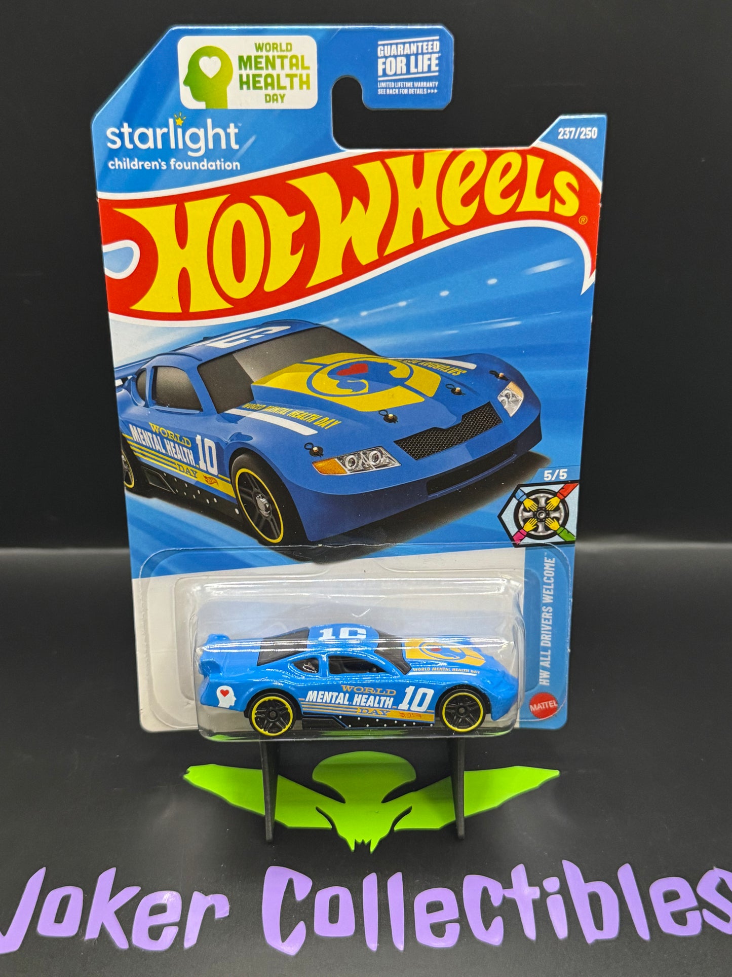 Hot Wheels 2026 World Mental Health Day Blue Circle Tracker 237/250 HW All Drivers Welcome 5/5 N Case