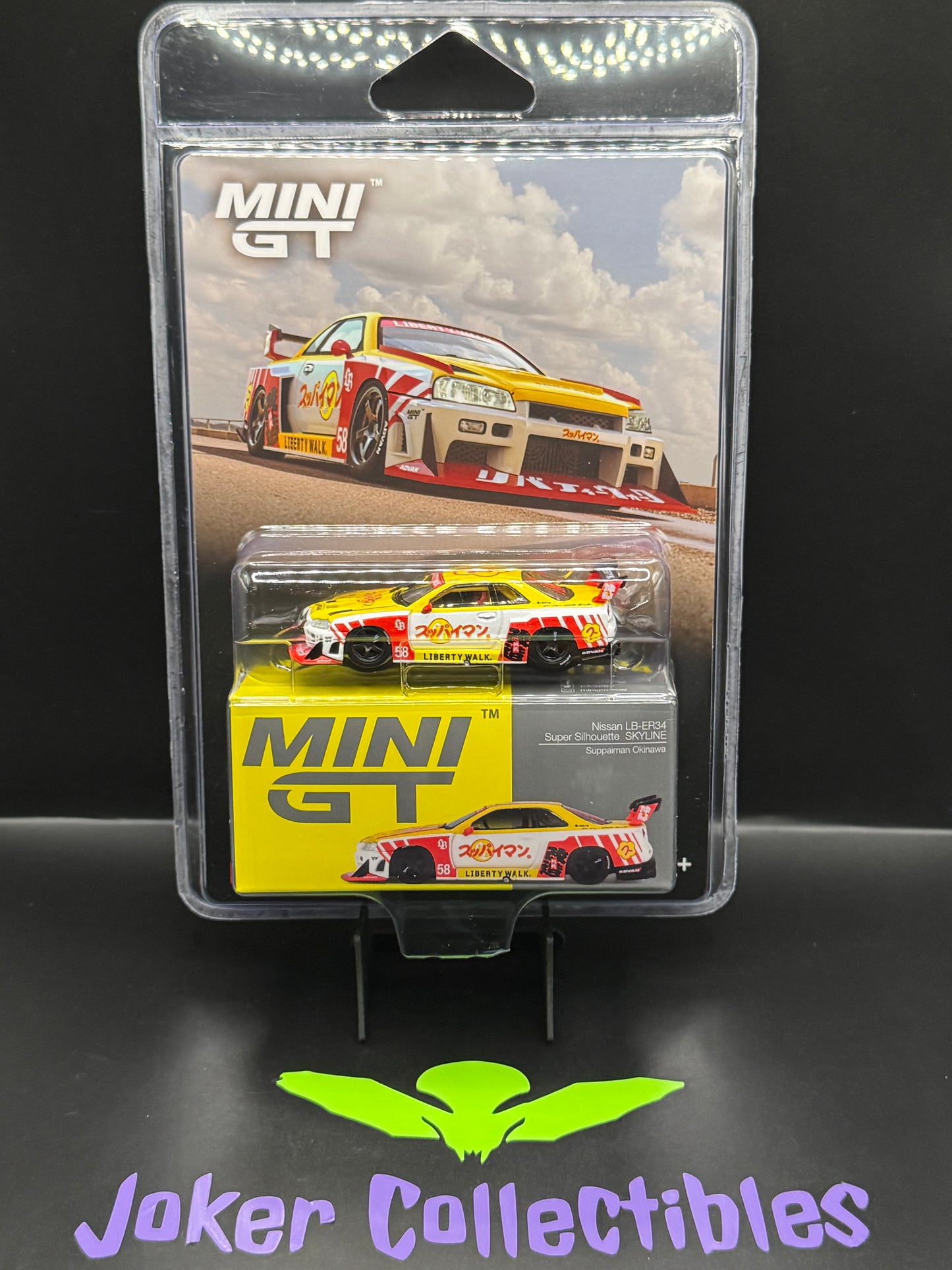 Mini GT #1204 Nissan LB-ER34 Super Silhouette Skyline Suppaiman Okinawa
