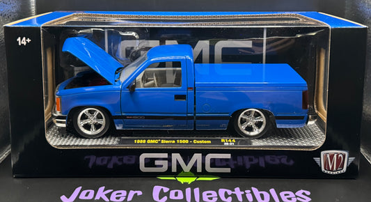 M2 Machines 1:24 Scale Blue 1988 GMC Sierra 1500 Custom R144 26-21