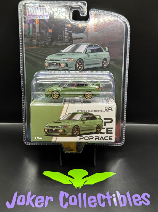 Pop Race Mitsubishi Lancer Evolution IV Green PR64-PRE022 Enigma Exclusive