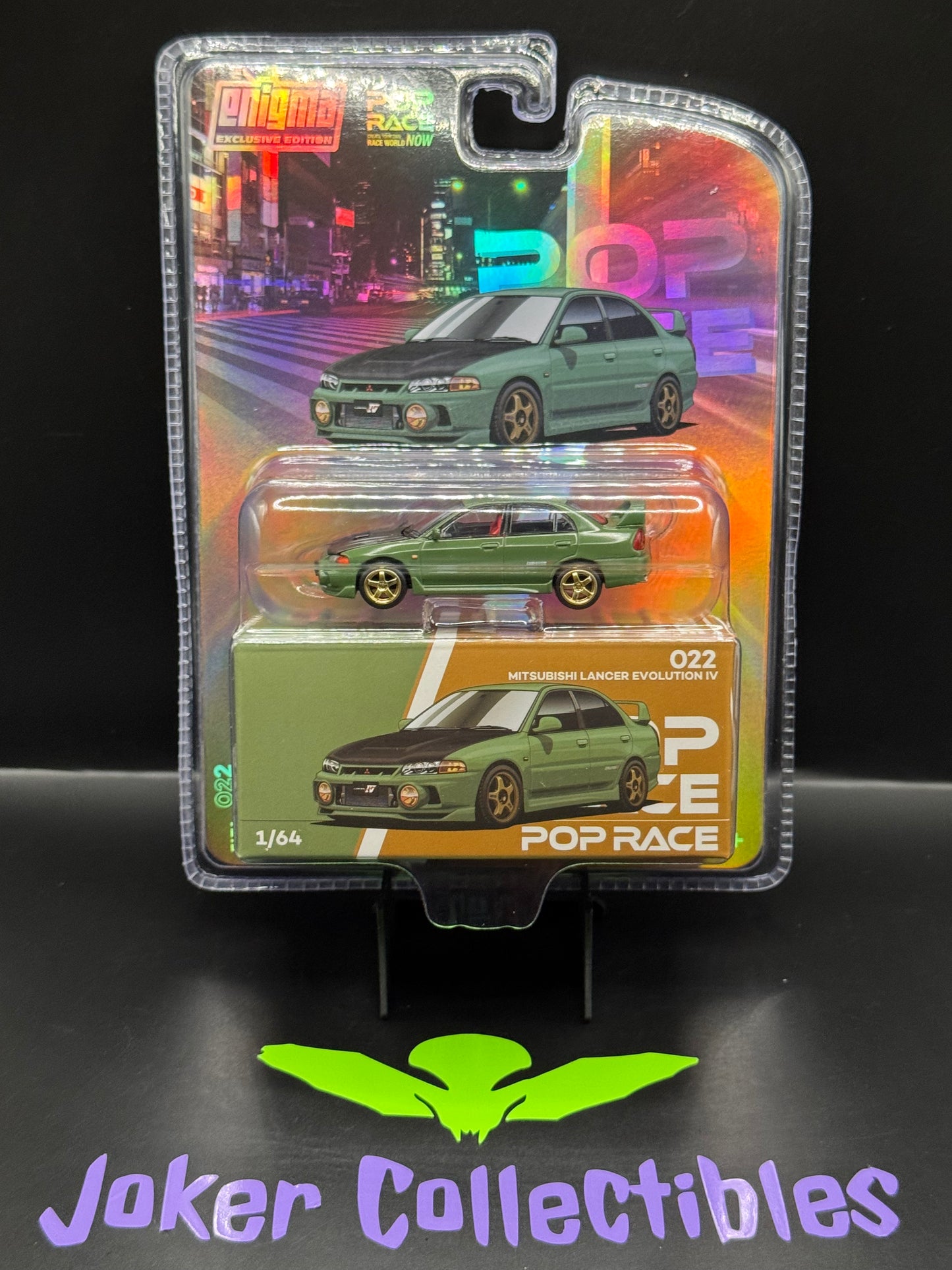 Pop Race Chase Mitsubishi Lancer Evolution IV Green PR64-PRE022 Enigma Exclusive