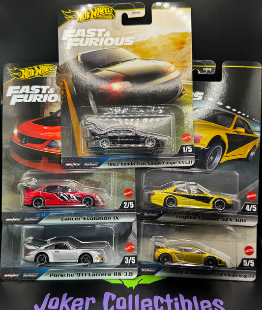 Hot Wheels Premium Fast & Furious 2025 Release M Case Set of 5 HNW46-956M