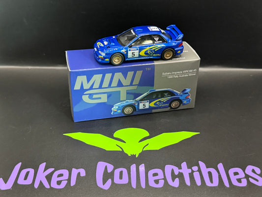 Mini GT #986 Subaru Impreza WRC99 #5 Richard Burns Robert Reid Winner 1999 Rally Australia Exclusive