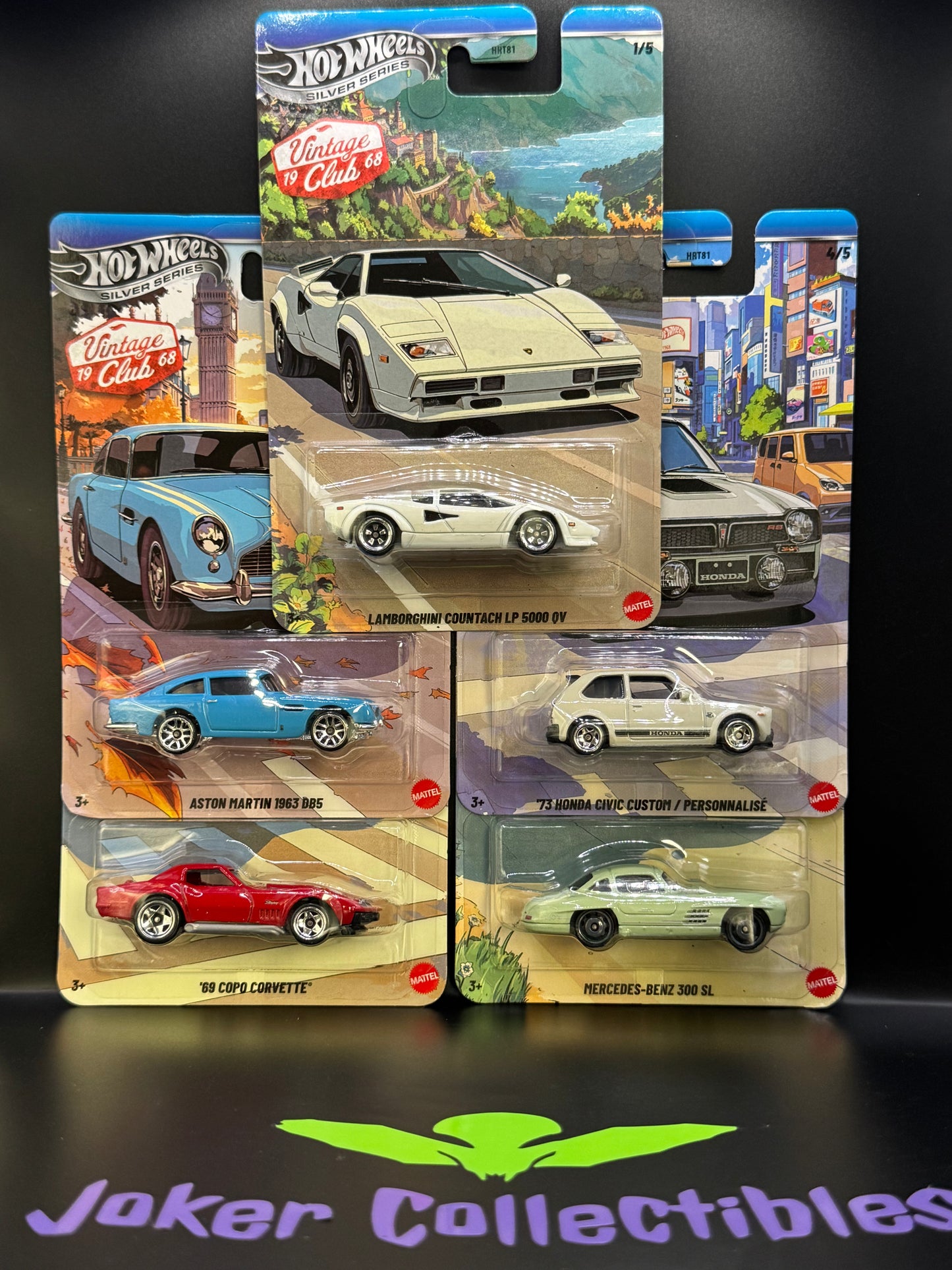 Hot Wheels Silver Series Vintage Club Set of 5 Cars HRT81-956K
