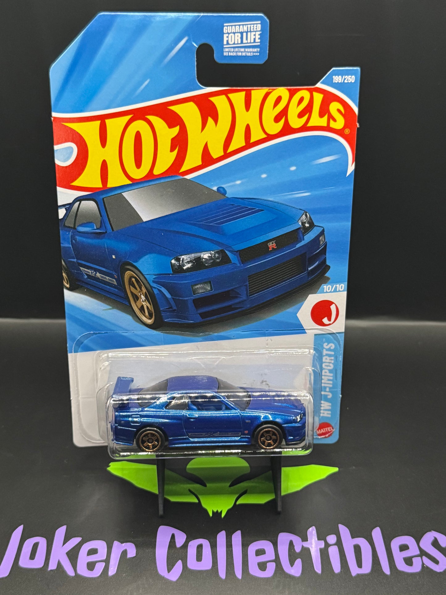 Bad Card Hot Wheels 2026 Blue Nissan Skyline GT-R BNR34 199/250 HW J-Imports 10/10 L Case
