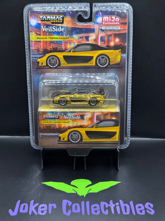 Tarmac Works Global64 Chase Mazda RX-7 VeilSide Fortune7 Yellow