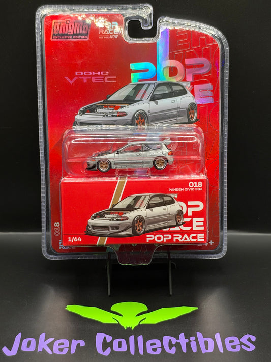 Pop Race Chase Pandem Honda Civic EG6 V1.5 Raw Metal PR64-PRE018 Enigma Exclusive
