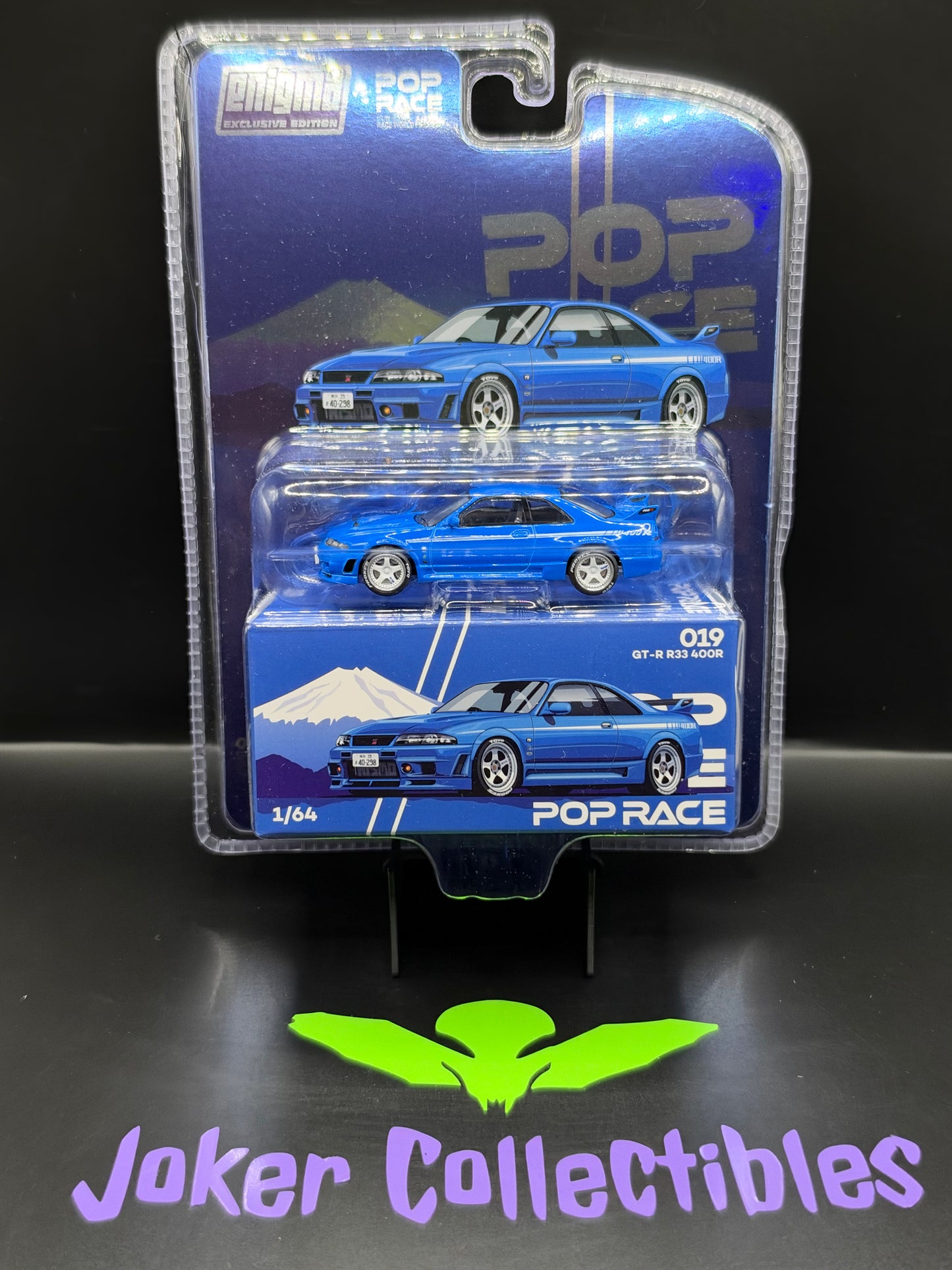 Broken Spoiler Pop Race Nissan Skyline GT-R R33 NISMO 400R Blue PR64-PRE019 Enigma Exclusive