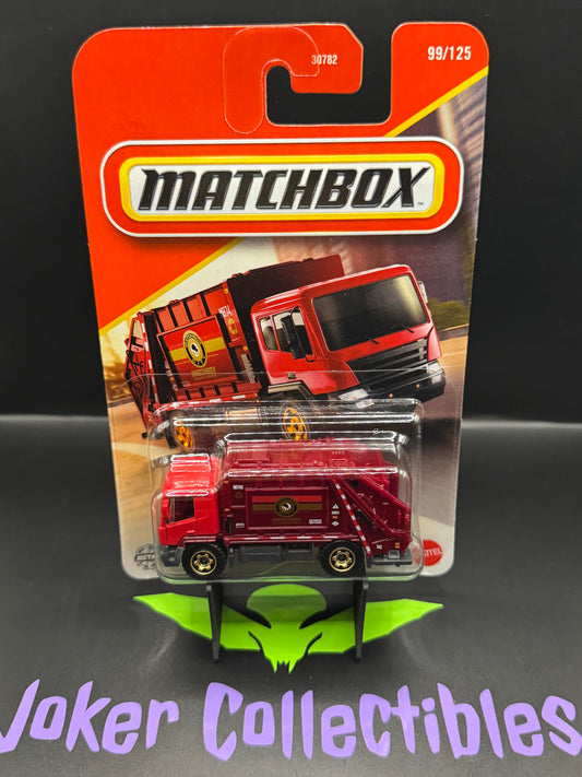 Matchbox 2025 Red City Waste Services Garbage King Trash Truck # 99/125