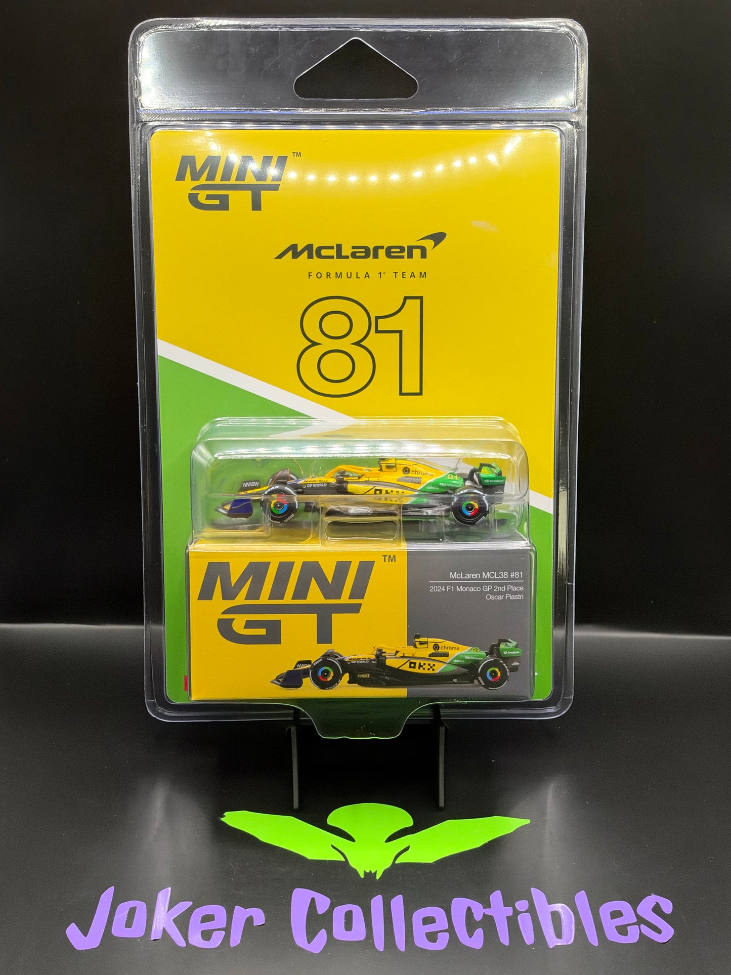 Mini GT #1165 McLaren MCL38 #81 Oscar Piastri 2024 F1 2024 Monaco GP 2nd Place