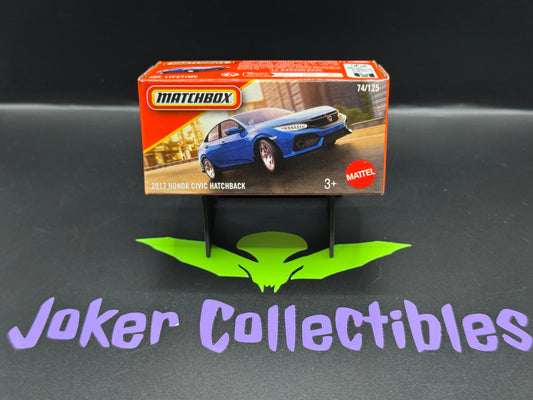 Matchbox Power Grabs 2025 Blue 2017 Honda Civic Hatchback # 74/125