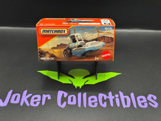 Matchbox Power Grabs 2025 White Blue Road Roller # 50/125