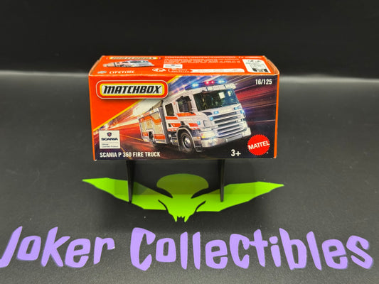 Matchbox Power Grabs 2025 White Scania P 360 Fire Truck # 16/125