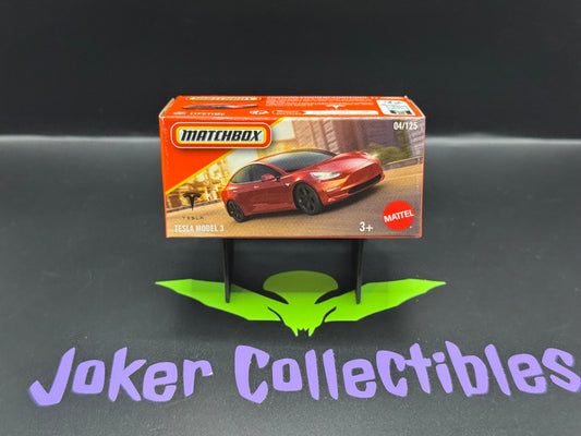 Matchbox Power Grabs 2025 Red Tesla Model 3 # 04/125