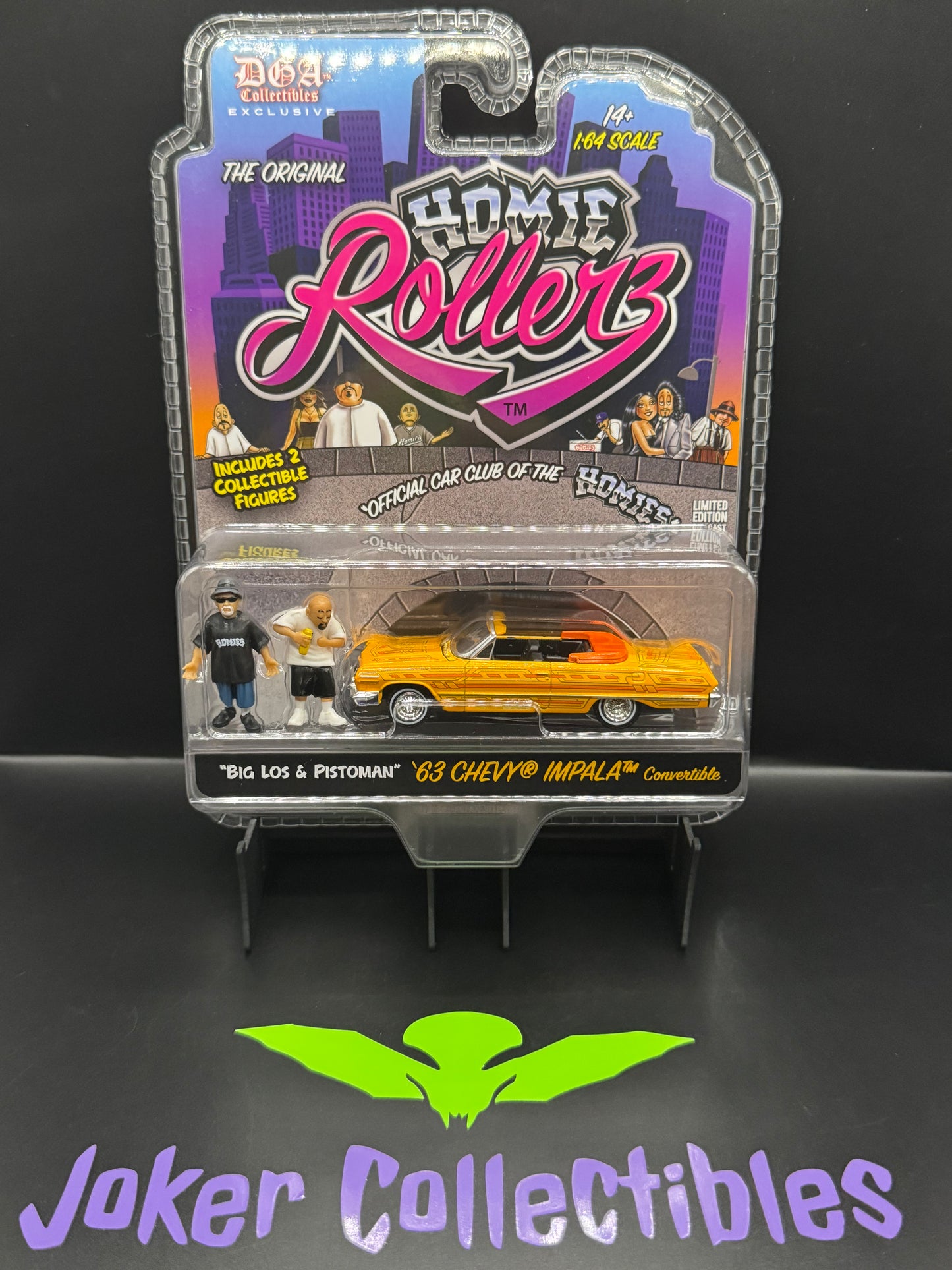 Greenlight x DGA Homie Rollerz 1963 Chevrolet Impala SS Convertible Big Los & Pistoman