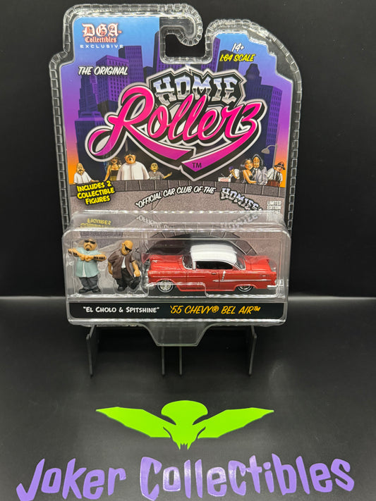 Greenlight x DGA Homie Rollerz 1955 Chevrolet Bel Air El Cholo & Spitshine