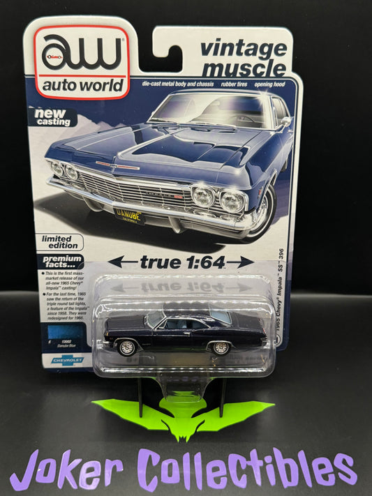 Auto World Vintage Muscle 1965 Chevy Impala SS 396 Danube Blue #2