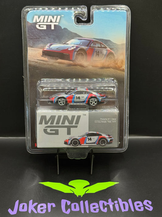 Mini GT Chase #964 Porsche 911 Dakar Rally 1974 Ice Grey Metallic