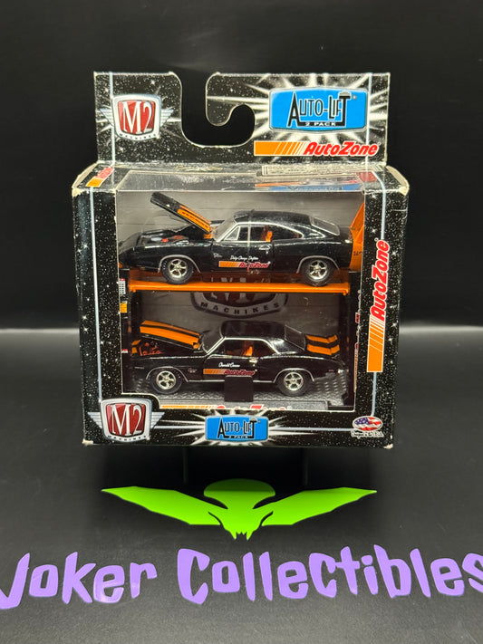 M2 Machines Auto-Lift 2 Pack Auto Zone 1969 Charger and Camaro R2 11-01