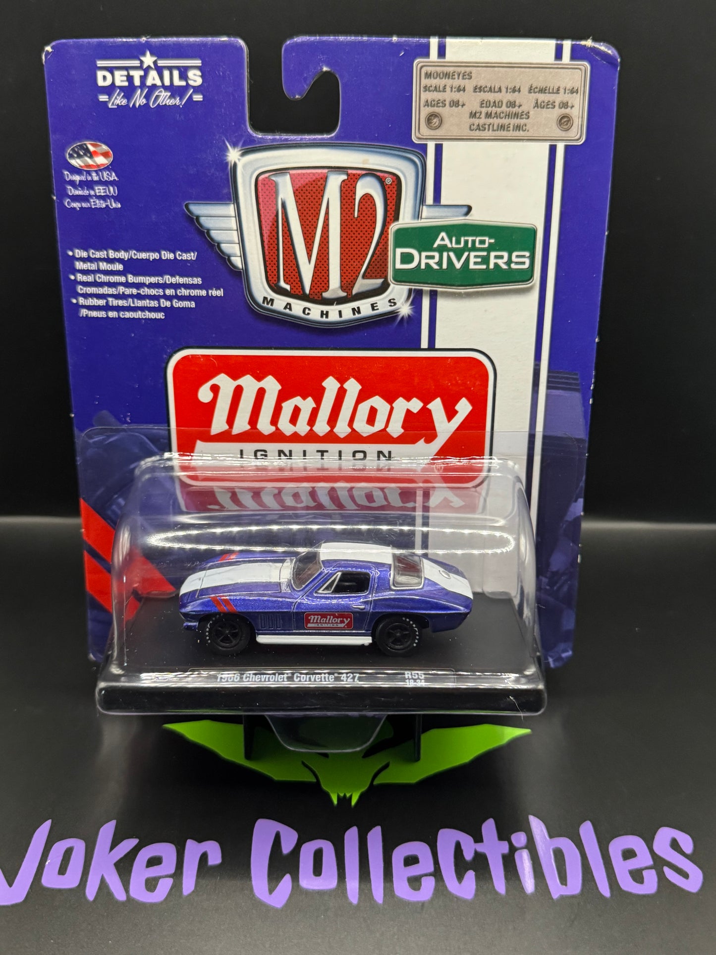 M2 Machines Auto-Drivers Mallory 1966 Chevrolet Corvette 427 R55 18-34