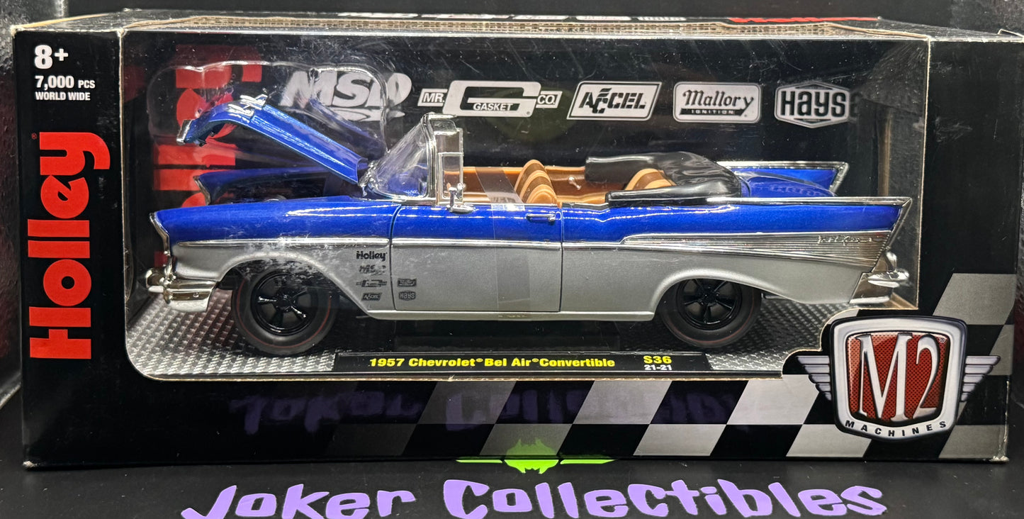Bad Box M2 Machines 1:24 Scale Holley 1957 Chevrolet Bel Air Convertible S36 21-21