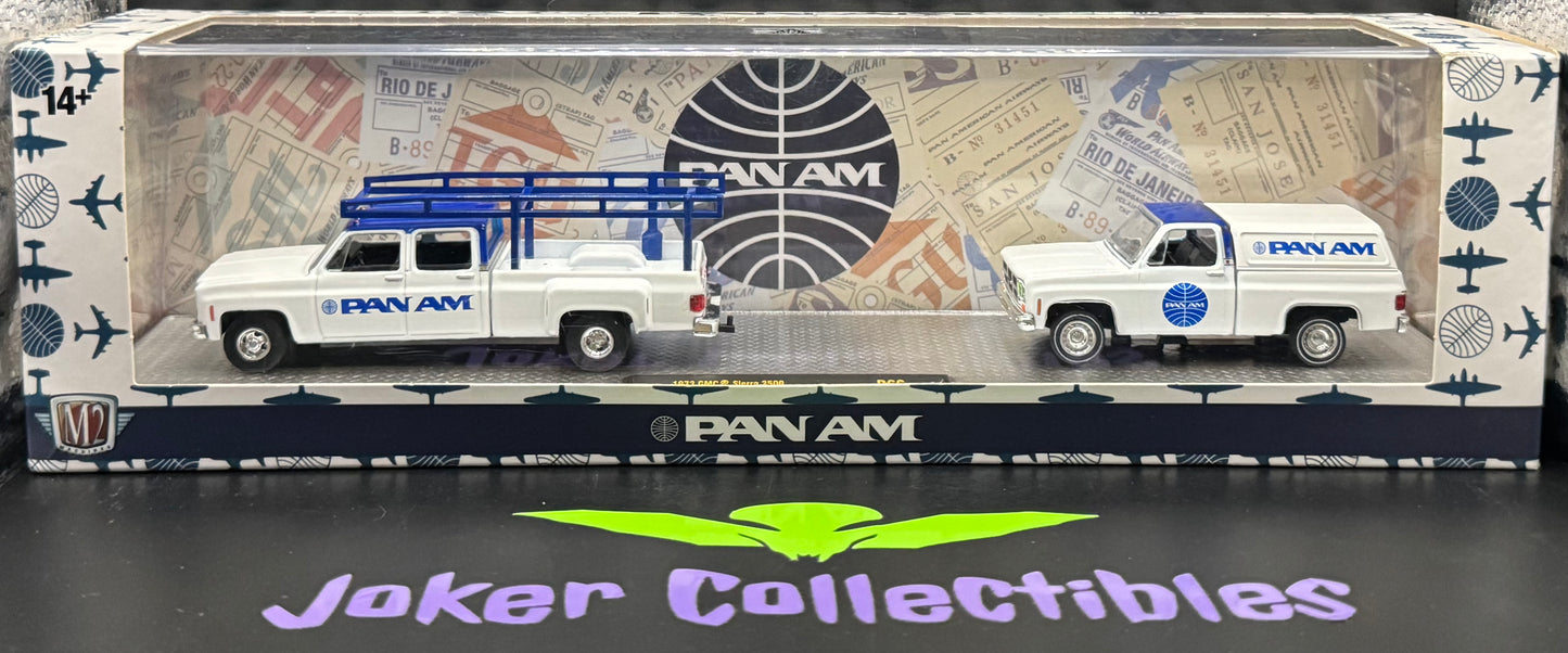 M2 Machines Auto-Haulers 1973 GMC Sierra 3500 & 1975 GMC Sierra Grande 15 R66 23-10 Pan Am