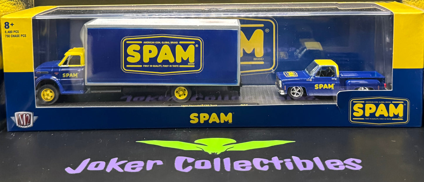 M2 Machines Auto-Haulers Spam 1968 Chevrolet C60 Truck & 1979 Chevrolet Silverado Stepside R55 22-10