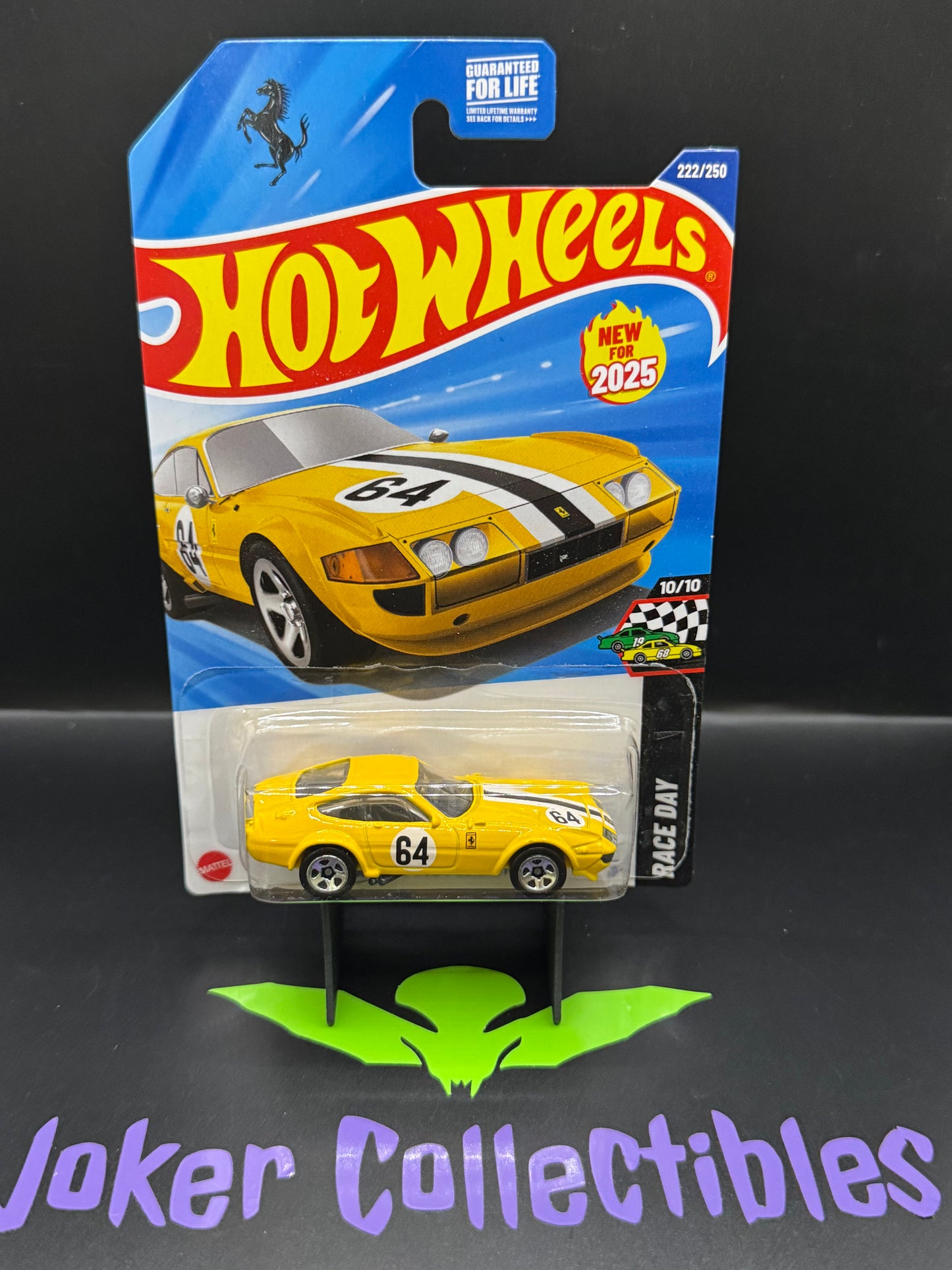 Hot Wheels 2026 Yellow Ferrari 365 GTB4 Competizione 222/250 Race Day 10/10 A Case