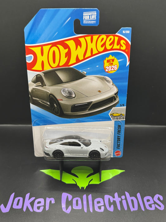 Hot Wheels 2026 Light Grey Porsche 911 Carrera T 15/250 Factory Fresh 1/5 B Case