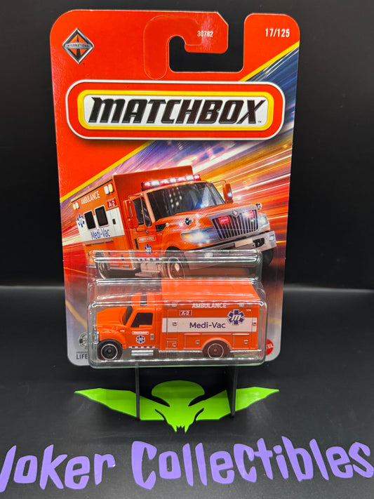 Matchbox 2026 Orange Medi-Vac International Terrastar Ambulance 17/125